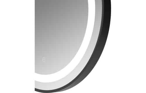 Halo 600mm Round Front-Lit LED Mirror - Matt Black - Image 2