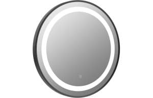 Halo 600mm Round Front-Lit LED Mirror - Matt Black