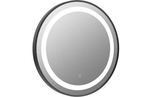 Halo 600mm Round Front-Lit LED Mirror - Matt Black