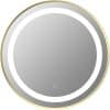 Halo 600mm Round Front-Lit LED Mirror - Brushed Brass