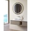 Halo 600mm Round Front-Lit LED Mirror - Brushed Brass - Image 2