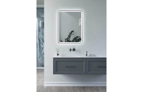 Kota 600mm Rectangle Front-Lit LED Mirror - Matt Black - Image 3