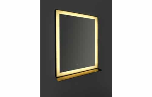 Lecco 800x600mm Front-Lit Rectangular Mirror - Black - Image 3