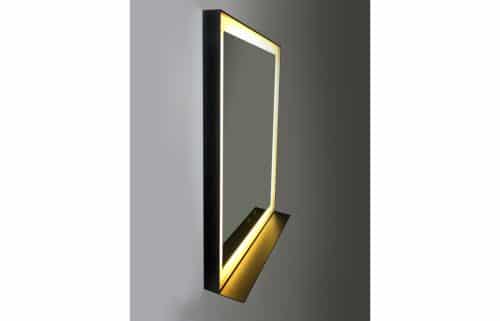 Lecco 800x600mm Front-Lit Rectangular Mirror - Black - Image 4
