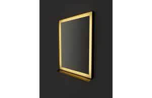 Lecco 800x600mm Front-Lit Rectangular Mirror - Black