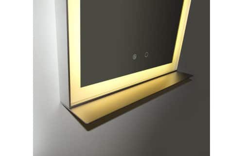 Lecco 800x600mm Front-Lit Rectangular Mirror - Chrome - Image 2