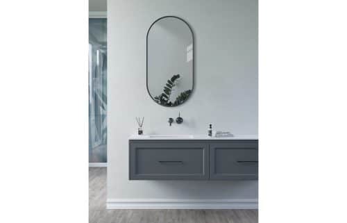 Kenji 800x400mm Oblong Mirror - Matt Black - Image 3