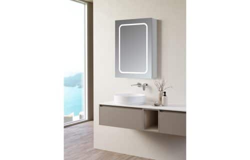 Rika 500mm 1 Door Front-Lit LED Mirror Cabinet - Image 3