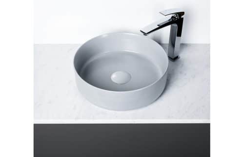 Luxey 355mm Ceramic Round Washbowl & Waste - Light Matt Grey - Image 2