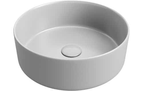 Luxey 355mm Ceramic Round Washbowl & Waste - Light Matt Grey