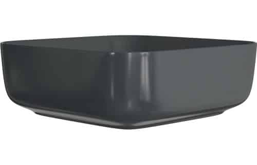 Luxey 400mm Ceramic Square Washbowl & Waste - Matt Black - Image 2