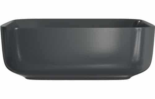 Luxey 400mm Ceramic Square Washbowl & Waste - Matt Black - Image 3