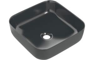 Luxey 400mm Ceramic Square Washbowl & Waste - Matt Black