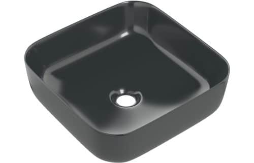 Luxey 400mm Ceramic Square Washbowl & Waste - Matt Black