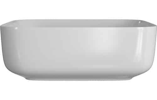 Luxey 400mm Ceramic Square Washbowl & Waste - Matt White - Image 3