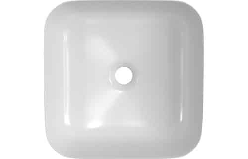 Luxey 400mm Ceramic Square Washbowl & Waste - Matt White - Image 4