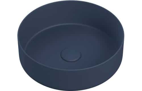Luxey 355mm Ceramic Round Washbowl & Waste - Matt Deep Blue