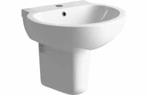 Mimosa 535x490mm 1TH Basin & Semi Pedestal