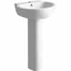 Mimosa 535x490mm 1TH Basin & Full Pedestal