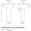 Mimosa 535x490mm 1TH Basin & Full Pedestal - Image 4