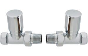 Patterned Chrome Radiator Valves - Straight