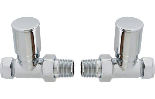 Patterned Chrome Radiator Valves - Straight
