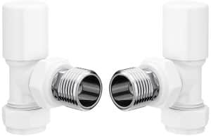 Patterned White Radiator Valves - Angled