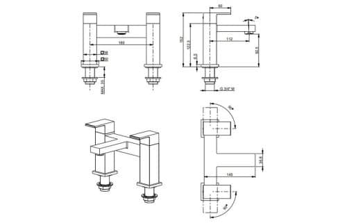 Vema Lys Deck Mounted Bath Filler - Chrome - Image 2