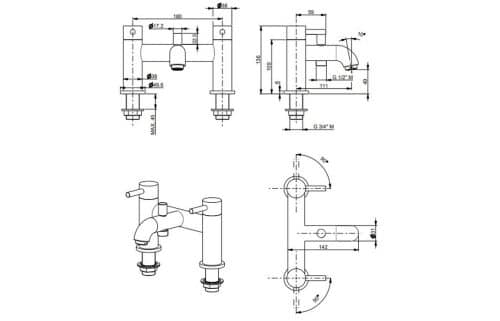 Vema Maira Deck Mounted Bath/Shower Mixer - Chrome - Image 2