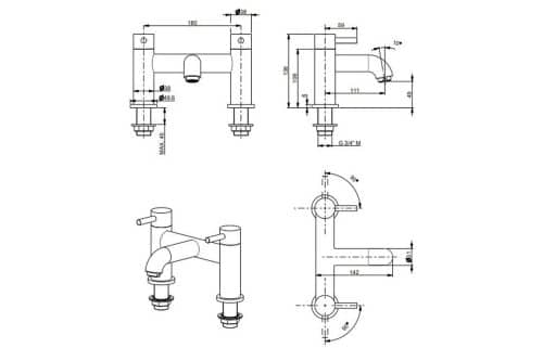 Vema Maira Deck Mounted Bath Filler - Black - Image 2