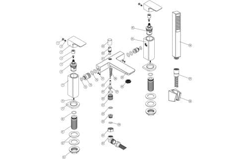 Berio Bath Shower Mixer - Shower Kit - Chrome - Image 2