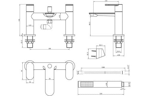 Loire Bath/Shower Mixer - Image 3