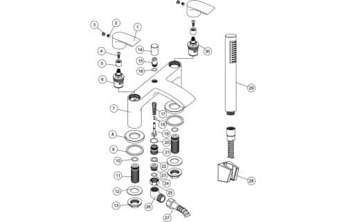 Vesso Bath Shower Mixer - Image 2