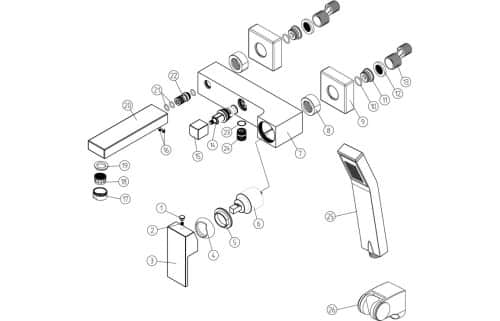 Zacara Wall Mounted Shower Mixer & Shower Kit - Image 2