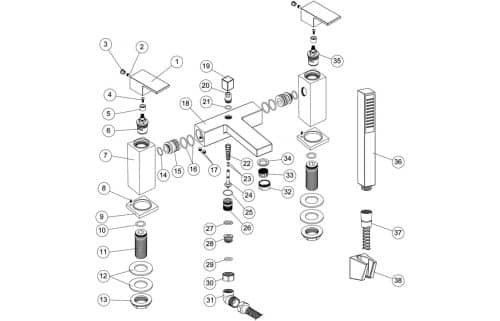 Zacara Bath Shower Mixer With Shower Kit - Image 2