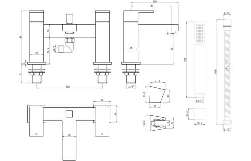Zacara Bath Shower Mixer With Shower Kit - Image 3
