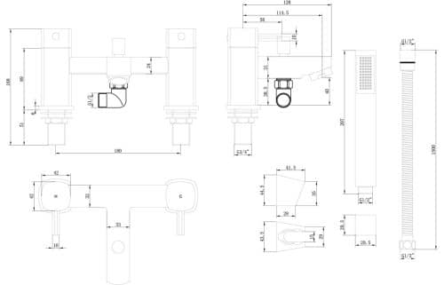 Toulon Bath/Shower Mixer - Image 3
