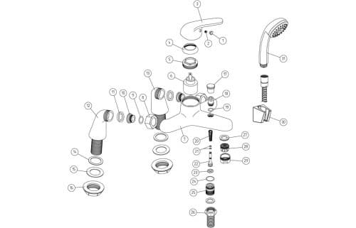 Nerola Bath/Shower Mixer - Image 2