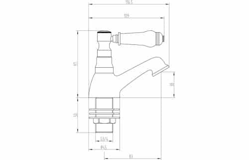 Millom Bath Pillar Taps - Image 3