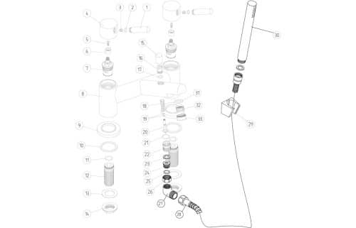 Liscia Bath/Shower Mixer w/Bracket - Image 2