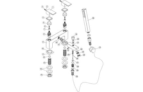 Ponza Bath/Shower Mixer w/Bracket - Image 2