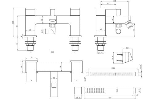 Ponza Bath/Shower Mixer w/Bracket - Image 3