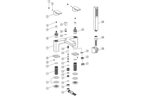 Adria Bath/Shower Mixer w/Bracket - Image 2