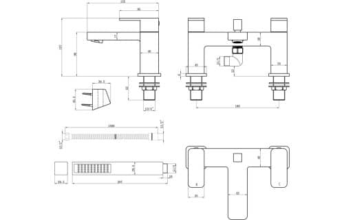 Adria Bath/Shower Mixer w/Bracket - Image 3