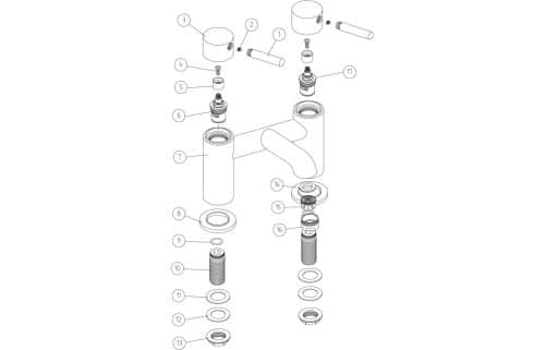 Pescara Bath Filler - Chrome - Image 2