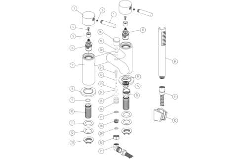 Pescara Bath/Shower Mixer w/Bracket - Chrome - Image 2