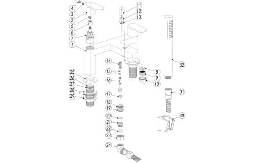 Santo Bath/Shower Mixer w/Bracket - Image 2
