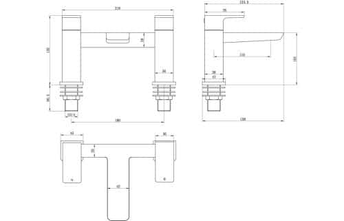 Berio Bath Filler - Brushed Brass - Image 3