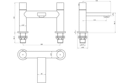 Rovida Bath Filler - Chrome - Image 3