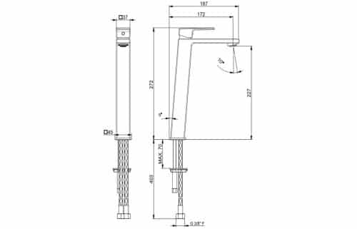Vema Lys Tall Basin Mixer - Chrome - Image 4